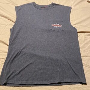 Men’s Harley Davidson charcoal tank top pocket tee 2015 in size large